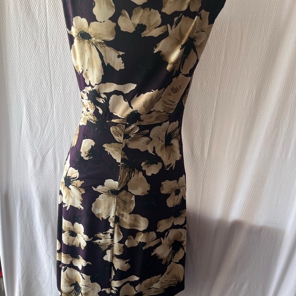 Lauren Ralph Lauren Purple and Cream Floral Midi Dress - Picture 3 of 9